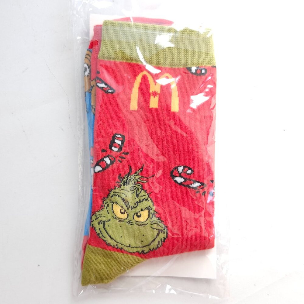 McDonald's The Grinch Who Stole Christmas Socks BNIP 2024 The Grinch Meal